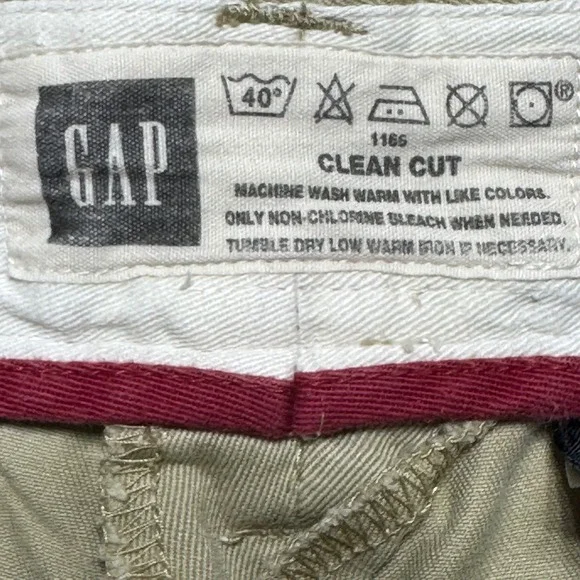 Gap Clean Cut Khaki Chinos Mens 32x30 Tan Cotton Straight Leg Pants - Picture 4 of 10